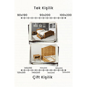 Milano Masif Çam 2 Çekmeceli Karyola Ve 2 Adet Komodin Seti 140x190 cm