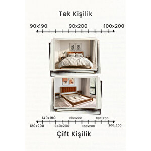 Orion Kiremit Puflu Başlık Masif Ahşap Karyola 120x200 cm