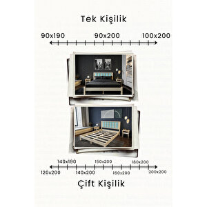 Orion Camgöbeği Puflu Başlık Masif Ahşap Karyola - Vernikli 90x200 cm