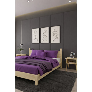 Mirage Model Masif Çam Karyola Ve 2 Adet Komodin Seti - Vernikli 90x190 cm