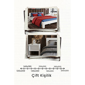 Letto Çift Kişilik Mdf Karyola Ve 2 Komodinli Set 200x200 cm
