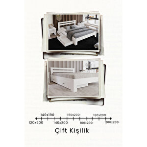 Letto 2 Çekmeceli Çift Kişilik Mdf Karyola 140x190 cm
