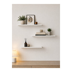 Nest 3 Raflı Gizli Monte Uçan Raf 50*15 Cm