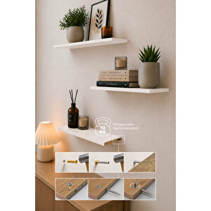 Nest 3 Raflı Gizli Monte Uçan Raf 50*15 Cm