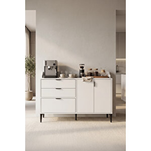 Harmony Maxi 2 Çekmeceli 3 Kapaklı Kahve Köşesi 128x91x44 Cm Antrasit - Modern Tasarım