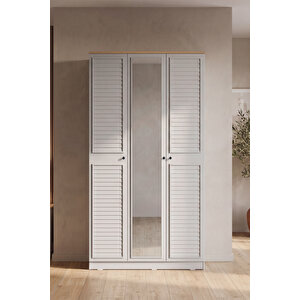 Taiga 3 Kapaklı Gardırop Y:209 G:103 D:52 / Buz Gri