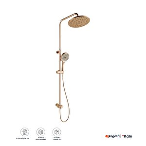 Rain Yuvarlak Push Button Rose Gold Duş Barı