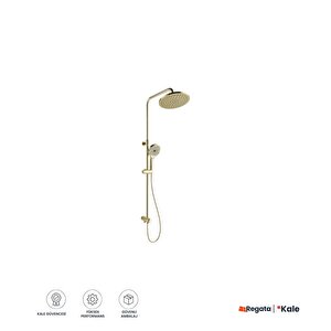 Rain Yuvarlak Push Button Altın Duş Barı