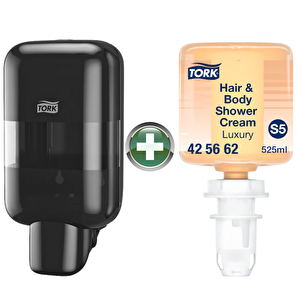 Mini S5 Siyah Sıvı Sabun Ve Dezenfektan Dispenseri (565208) + 525 Ml Premium Şampuan Hediyeli