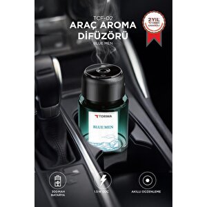 Torima Tcf-02 Araç İçi Aroma Difüzörü Lazerli Akıllı Sensör Şarjlı Blue Men Esanslı Araba Kokusu