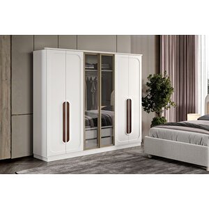 Bond White 6 Kapılı Gardırop