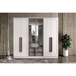 Bond White 6 Kapılı Gardırop