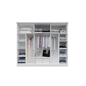Adra White 6 Kapılı Gardırop