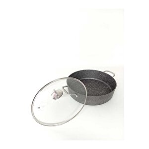 Collection 2 Parça Biogranit 40x9,5 Cm - 10,5 Litre Basık Tencere ( 3312 - Gri )