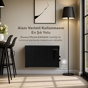 Siyah Fanlı Konvektör Isıtıcı 2500w Hc-2952