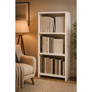 Mdf Kitaplık 3 Gözlü Raflı Çok Amaçlı Ofis Dolabı 104x55x23 Cm