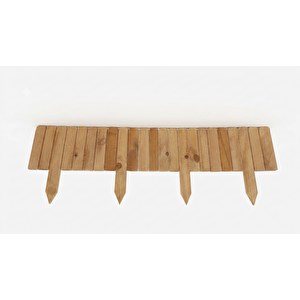 Iahşap Doğal Ahşap Bahçe Bordür Çiti  - Modüler Birleştirilebilir Emprenyeli Çiçeklik Ve Yol Sınırlandırıcı 20x120 cm