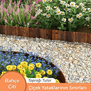 Iahşap Bahçe Çiti Bordür Çiti 30x120 Cm- 20x120 Cm Çiçek Yatağı Ve Toprak Sınırı 30x120 cm