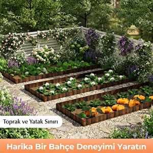 Iahşap Bahçe Çiti Bordür Çiti 30x120 Cm- 20x120 Cm Çiçek Yatağı Ve Toprak Sınırı 30x120 cm