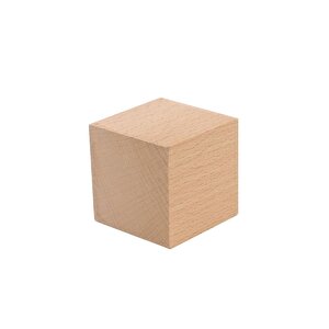 Kayın Küp Hobi Ahşap Küp Dekoratif Küp Doğal Ahşap Küp Blokları | Ebat-6x6x6 Cm (12 Adet)