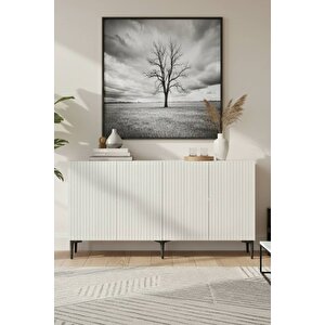 Ka1513b - Gradi̇shte Konsol ,tv Sehpasi , Çok Amaçli Dolap, Kahve Köşesi̇ 150 Cm Beyaz Beyaz 05