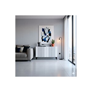 Ka1203b - Tarçin Konsol, Tv Sehpasi, Çok Amaçli Dolap Ve Kahve Köşesi̇ Beyaz 120cm Beyaz