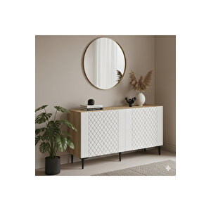 Ka1512db - Defne Konsol, Tv Sehpasi, Çok Amaçli Dolap Ve Kahve Köşesi̇ 150cm Safi̇rmeşe-beyaz Safirmeşe-Beyaz
