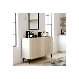 Ka1203bt - Tarçin Konsol, Tv Sehpasi, Çok Amaçli Dolap Ve Kahve Köşesi̇ Beyaz-traverten 120cm Beyaz-Traverten Mermer