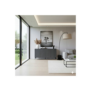 Ka1513a - Gradi̇shte Konsol ,tv Sehpasi , Çok Amaçli Dolap, Kahve Köşesi̇ 150 Cm Antrasi̇t Antrasit 05