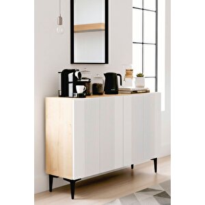 Ka1203db - Tarçin Konsol, Tv Sehpasi, Çok Amaçli Dolap Ve Kahve Köşesi̇ Safi̇rmeşe-beyaz 120cm Safir