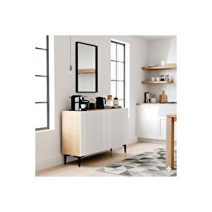 Ka1203db - Tarçin Konsol, Tv Sehpasi, Çok Amaçli Dolap Ve Kahve Köşesi̇ Safi̇rmeşe-beyaz 120cm Safir