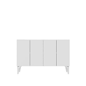 Ka1211b - Gümüş Konsol, Tv Sehpasi, Çok Amaçli Dolap Ve Kahve Köşesi̇ Beyaz 120cm Beyaz 02