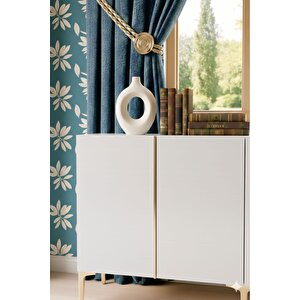 Ka1524bts - Yi̇ği̇t Konsol, Tv Sehpasi, Çok Amaçli Dolap Ve Kahve Köşesi̇ 150cm Beyaz-traverten-si̇lver Beyaz-Traverten-Silver