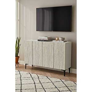 Ka1214bt - Gradi̇shte Konsol ,tv Sehpasi , Çok Amaçli Dolap, Kahve Köşesi̇ 120 Cm Beyaz-traverten Beyaz-Traverten Mermer