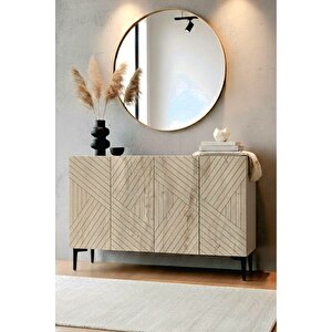 Ka1210bt - Stoyan Konsol, Tv Sehpasi, Çok Amaçli Dolap Ve Kahve Köşesi̇ Beyaz-traverten 120cm Beyaz-Traverten Mermer