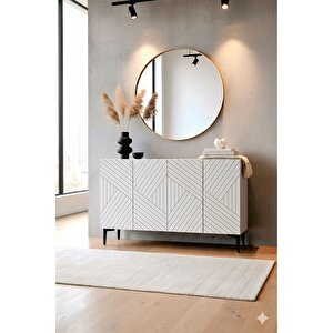 Ka1210b - Stoyan Konsol, Tv Sehpasi, Çok Amaçli Dolap Ve Kahve Köşesi̇ Beyaz 120cm Beyaz 02