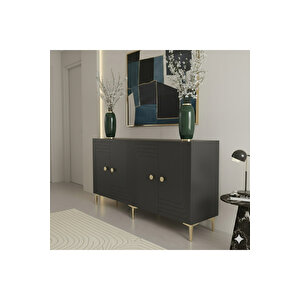 Ka1521a - Kanel Konsol ,tv Sehpasi , Çok Amaçli Dolap, Kahve Köşesi̇ 150 Cm Antrasi̇t Antrasit 05