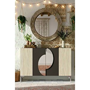 Ka1201ats -eylül Konsol ,tv Sehpasi , Çok Amaçli Dolap, Kahve Köşesi̇ 120cm Antrasi̇t-traverten-si̇lver Silver