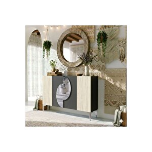 Ka1201ats -eylül Konsol ,tv Sehpasi , Çok Amaçli Dolap, Kahve Köşesi̇ 120cm Antrasi̇t-traverten-si̇lver Silver