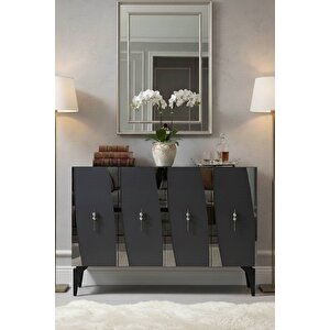 Ka1213as - Başari Konsol, Tv Sehpasi, Çok Amaçli Dolap Ve Kahve Köşesi̇ 120cm Antrasi̇t-si̇lver Silver