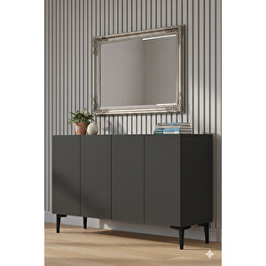 Ka1299a - Di̇dema Konsol, Tv Sehpasi, Çok Amaçli Dolap Ve Kahve Köşesi̇ 120cm Antrasi̇t 64081