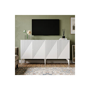 Ka1541b - Medi̇sh Konsol, Tv Sehpasi, Çok Amaçli Dolap Ve Kahve Köşesi̇ 150cm Beyaz 64081