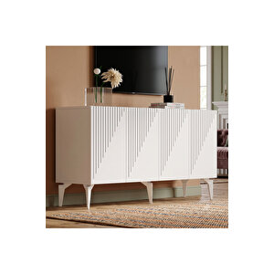 Ka1541b - Medi̇sh Konsol, Tv Sehpasi, Çok Amaçli Dolap Ve Kahve Köşesi̇ 150cm Beyaz 64081