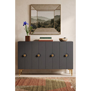 Ka1235a - Kerba Konsol, Tv Sehpasi, Çok Amaçli Dolap Ve Kahve Köşesi̇ 120cm Antrasi̇t 64081