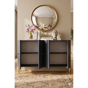Ka1235a - Kerba Konsol, Tv Sehpasi, Çok Amaçli Dolap Ve Kahve Köşesi̇ 120cm Antrasi̇t 64081