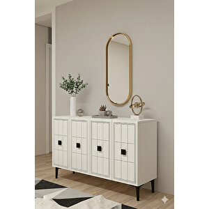 Ka1202b - Leyla Konsol ,tv Sehpasi , Çok Amaçli Dolap, Kahve Köşesi̇ 120cm Beyaz Beyaz