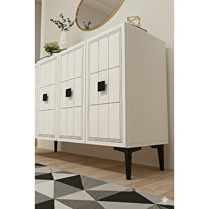 Ka1202b - Leyla Konsol ,tv Sehpasi , Çok Amaçli Dolap, Kahve Köşesi̇ 120cm Beyaz Beyaz