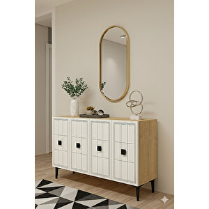 Ka1202db - Leyla Konsol ,tv Sehpasi , Çok Amaçli Dolap, Kahve Köşesi̇ 120cm Safi̇rmeşe-beyaz Safir Meşe
