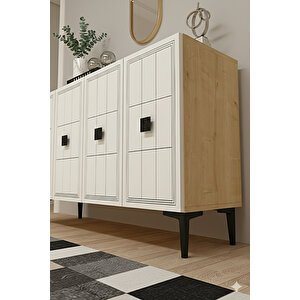 Ka1202db - Leyla Konsol ,tv Sehpasi , Çok Amaçli Dolap, Kahve Köşesi̇ 120cm Safi̇rmeşe-beyaz Safir Meşe
