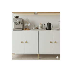 Ka1517b - Squarel Konsol, Tv Sehpasi, Çok Amaçli Dolap Ve Kahve Köşesi̇ 150cm Beyaz 64081
